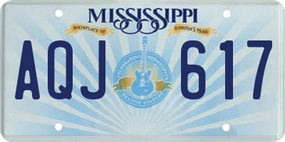MS license plate AQJ617
