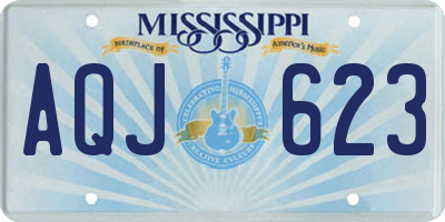 MS license plate AQJ623