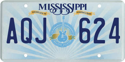 MS license plate AQJ624