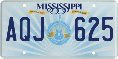 MS license plate AQJ625