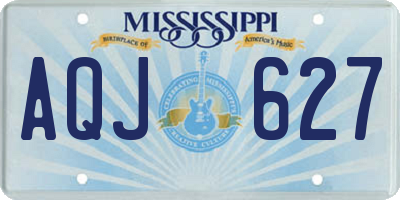 MS license plate AQJ627