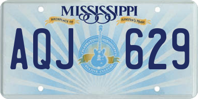 MS license plate AQJ629