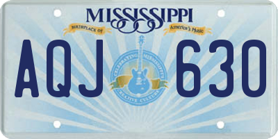 MS license plate AQJ630