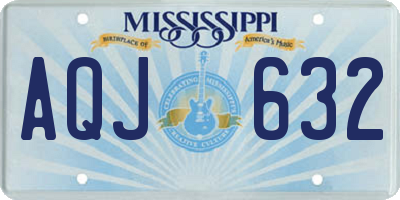 MS license plate AQJ632