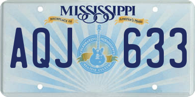 MS license plate AQJ633