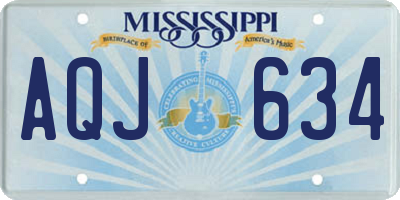 MS license plate AQJ634