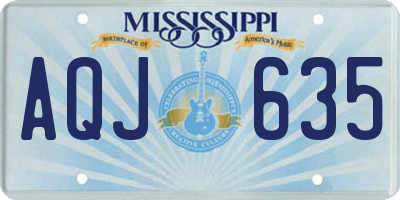 MS license plate AQJ635