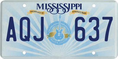 MS license plate AQJ637