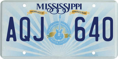 MS license plate AQJ640
