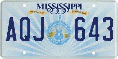 MS license plate AQJ643