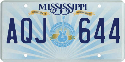 MS license plate AQJ644