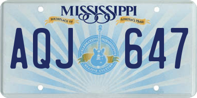 MS license plate AQJ647