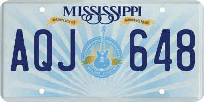 MS license plate AQJ648
