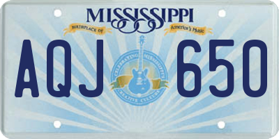 MS license plate AQJ650