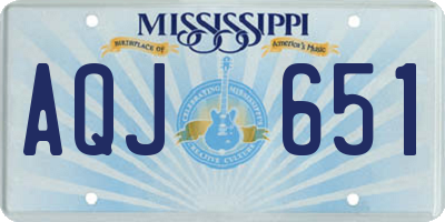 MS license plate AQJ651