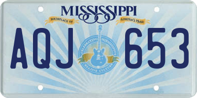 MS license plate AQJ653