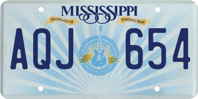 MS license plate AQJ654