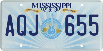 MS license plate AQJ655