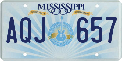MS license plate AQJ657