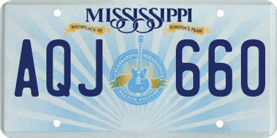 MS license plate AQJ660