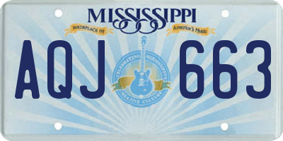MS license plate AQJ663