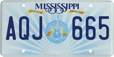 MS license plate AQJ665