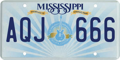 MS license plate AQJ666
