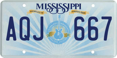 MS license plate AQJ667