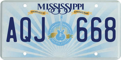 MS license plate AQJ668