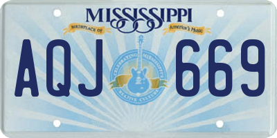 MS license plate AQJ669