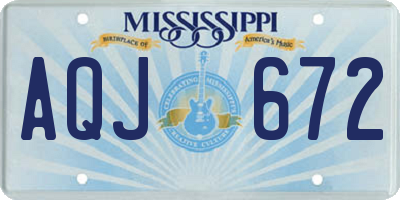 MS license plate AQJ672