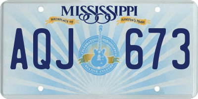 MS license plate AQJ673