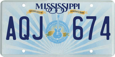 MS license plate AQJ674