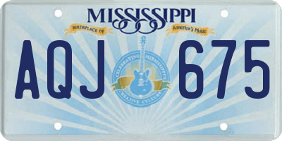 MS license plate AQJ675