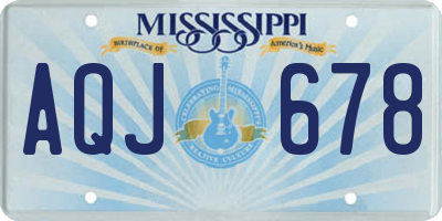 MS license plate AQJ678