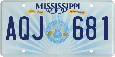 MS license plate AQJ681