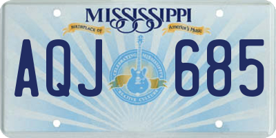 MS license plate AQJ685