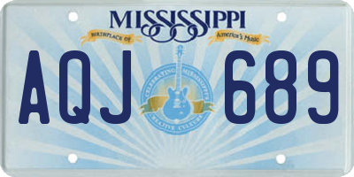 MS license plate AQJ689