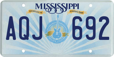 MS license plate AQJ692