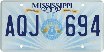 MS license plate AQJ694