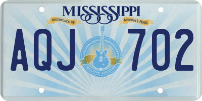 MS license plate AQJ702