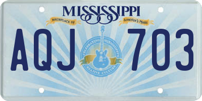 MS license plate AQJ703