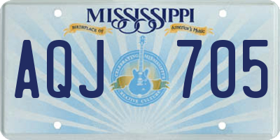 MS license plate AQJ705