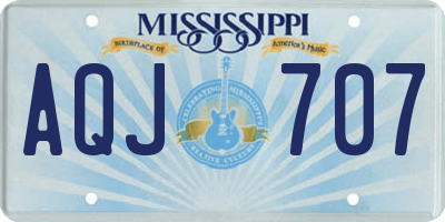MS license plate AQJ707