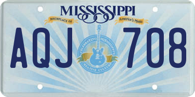 MS license plate AQJ708