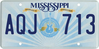MS license plate AQJ713