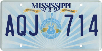 MS license plate AQJ714