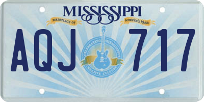 MS license plate AQJ717