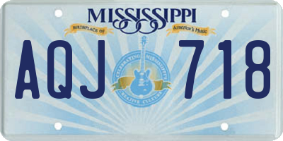 MS license plate AQJ718