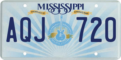 MS license plate AQJ720